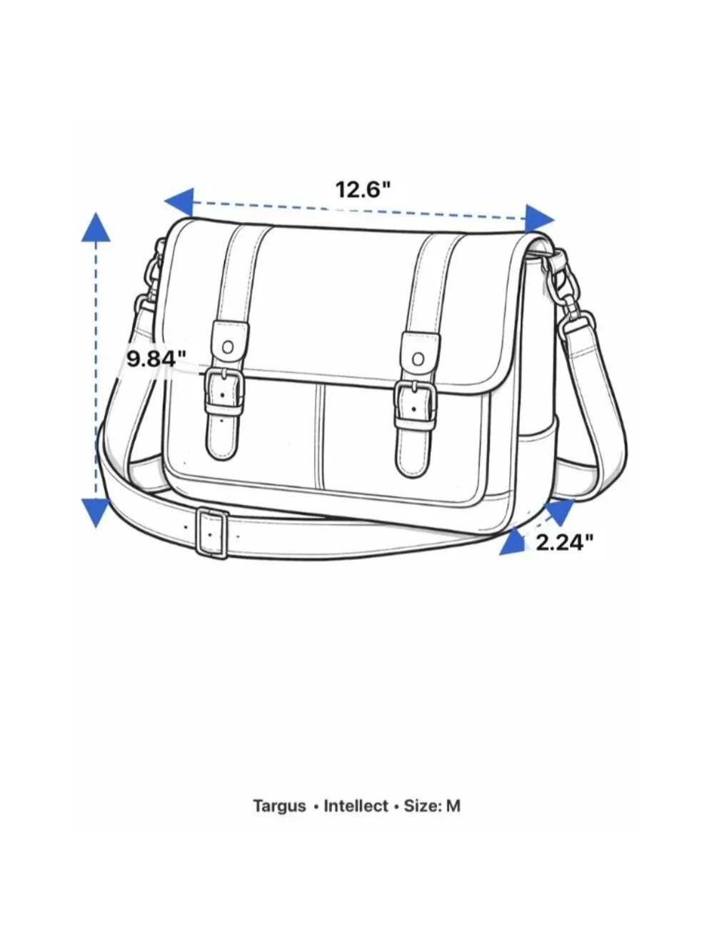 Targus Men’s Black Nylon Adjustable Strap Messenger Intellect Laptop Bag